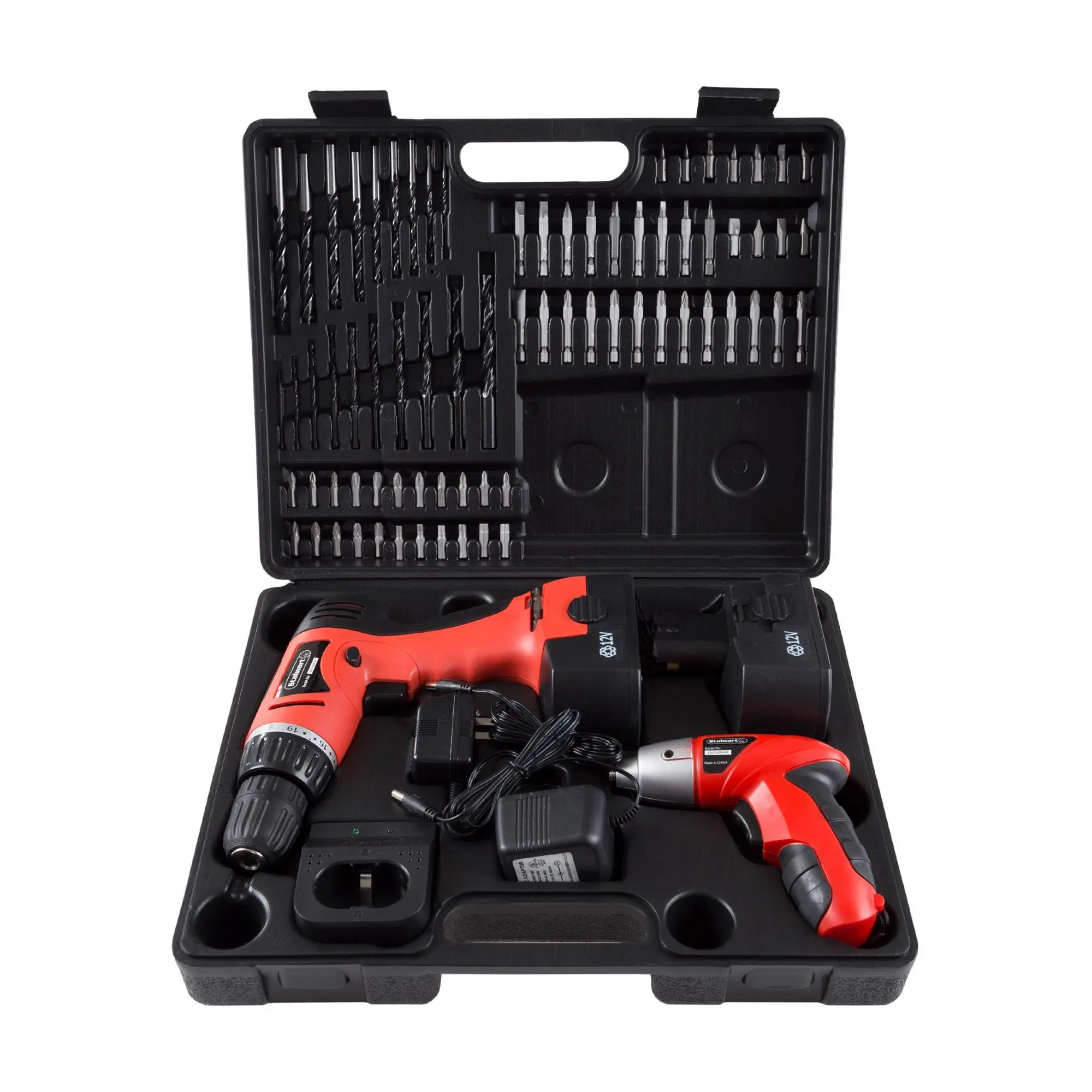 Stalwart 74 Pc 12V Cordless Drill & 3.6V Screwd river Set
