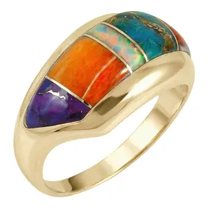 Multi Gemstone Ring GoldCopper™ R2273-GB-C01