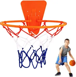 Wall Mounted Basketball Hoop – Indoor/Outdoor Silent Ball Rim, Door Mounted Hanging Basketball Frame for Home Use (No Ball Included)