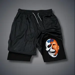 Stone Cold Steve Austin 80s 90s Double-Layer Sports Shorts Graphic Shorts Black Camo Streetwear Shorts Men Outfits Men Vacation Outfits Shorts