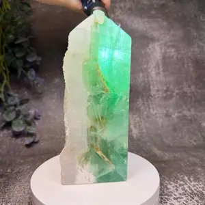 Druzy Green Fluorite Tower -- High Quality Sugar Druzy Fluorite  | Natural Crystal Decor For Home Decor