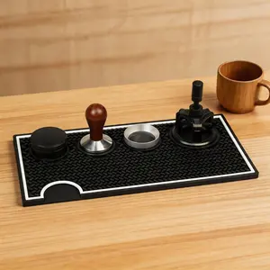 Silicone Coffee Tamper Pad, Non-Slip Italian Style, Multi-Function Grooves, Food Grade Bar Accessories, Home Use, Professional Coffee Maker
