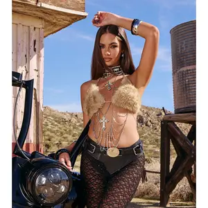 Confident Energy Faux Fur Bra Top