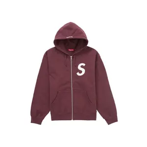 Supreme Men's S Logo Zip Up Hooded Sweatshirt (FW24) Maroon, from StockX