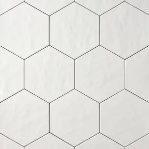 San Fran White 7x8 Hexagon Ceramic Tile Glossy