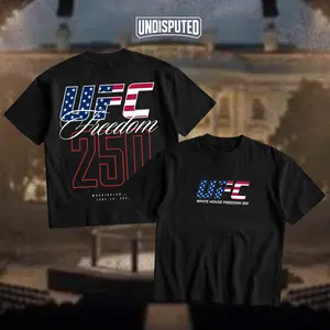 UNDISPUTED UFC White House Freedom 250 Tee, Freedom 250 Crewneck T-shirt Top Gift for UFC Fans, Mens Unisex Cotton Short-Sleeve Round Neck T-Shirt