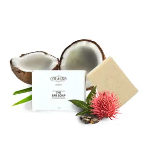 Natural Bar Soap with French Green Clay - Organic Coconut Oil, Castor Oil, Extra Virgina Olive Oil - Organic Citrus Essential Oils, Organic Lemongrass Essential Oil