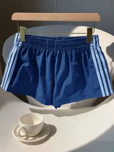 Women's Side Striped Elastic Waist Casual Summer Shorts, Loose-Fitting Short Pants, Plain Fs-Camo Style, Perfect for Daily Wear, Casual Relaxed Shorts