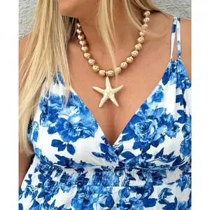 Hammered Starfish Necklace With Earrings