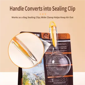 Multi-Function Pet Food Scoop With Bag Clip, 200ml Dog & Cat Food Scoop Tool, All-in-One Feeding Scoop With Can Opener & Treat Squeezer, Detachable Measuring Scoop For Daily Pet Feeding & Storage