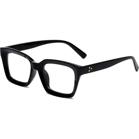 Non-Prescription Blue Light Optical Frames - Unisex Chunky Square & Trendy Rectangle Eye Fashion Casual Frames & Glasses, Fade-Resistant Accessory Eyewear