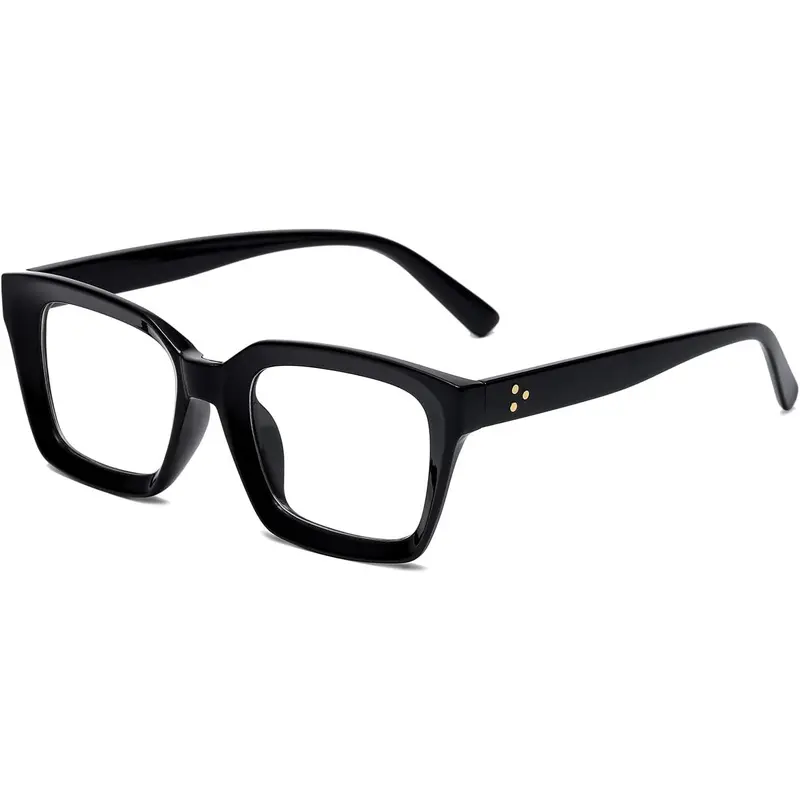 Non-Prescription Blue Light Optical Frames - Unisex Chunky Square & Trendy Rectangle Eye Fashion Casual Frames & Glasses, Fade-Resistant Accessory Eyewear