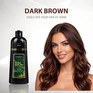 Black Hair Dye Shampoo 3 in 1 – Herbal Natural Black Gray Coverage, Ammonia Free Hair Color Shampoo for Women & Men, Botanical Extracts, Long Lasting, 10 Min, 500ml, Hair Care
