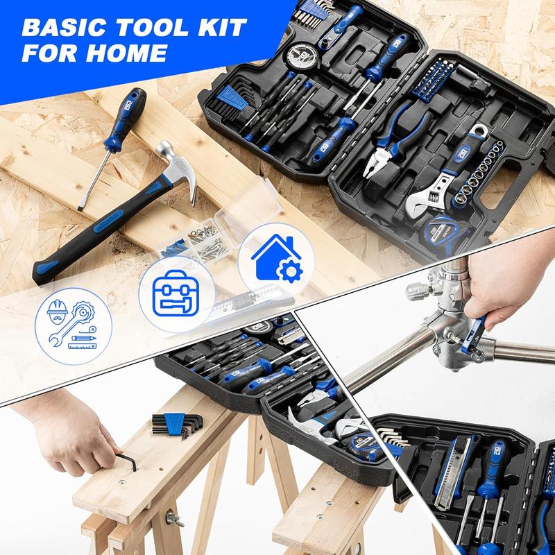 Prostormer 160-Piece Home Repair Tool Set, General Household Hand Tool Kit with Toolbox Storage Case for House, Garage, College Dorm and Office (Blue)