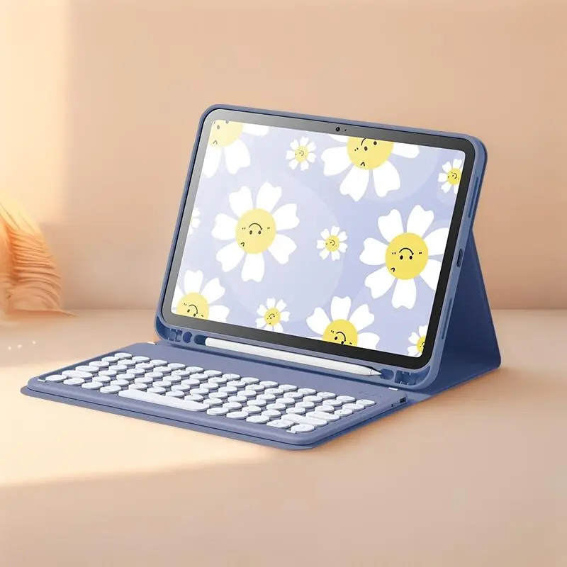 Portable Bluetooth-compatible Keyboard with Protective Case, Multifunctional Bluetooth-compatible Keyboard, TPU Protective Case for Outdoor Office