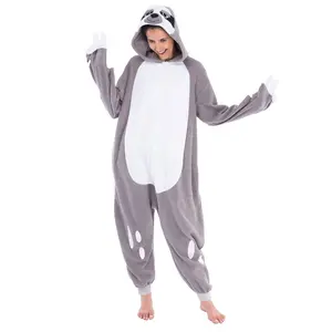 Adult & Kids Sloth Unisex Pajama Plush jumpsuit One Piece Animal Costume