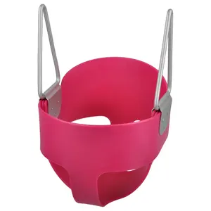 SWING SET STUFF INC. Pink Highback Full Bucket Swing Seat with Rust Resistant Hardware Made of Tough Polyethylene