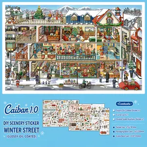 Caiban Full Series 3D Miniature Scene Stickers - Letters from Spring & Street View Collection, for DIY Scrapbook & Journal Decor summerwins