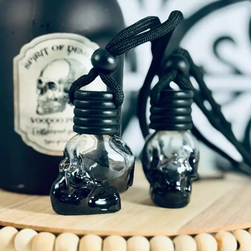 Garay Candle Co. 10 mL Highly Scented Black Skull Diffusers for Car & Home Fragrance Accessories Skull Decor Scented Diffuser Home Freshener Perfume, Car Scents, Car Aroma Diffuser