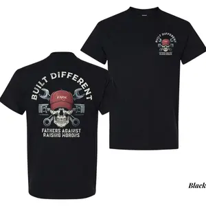 Built Different T-Shirt, Skull Mechanic Dad Graphic, Savage Statement for Real Men, Farm Style Workwear Tee, Bold Graphic Shirt