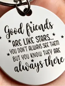 Stainless Steel Keychain, Perfect Gift for Best Friends, Birthday, Anniversary, Unique Friendship Memorial Accessory, Casual Style, Plain Pattern
