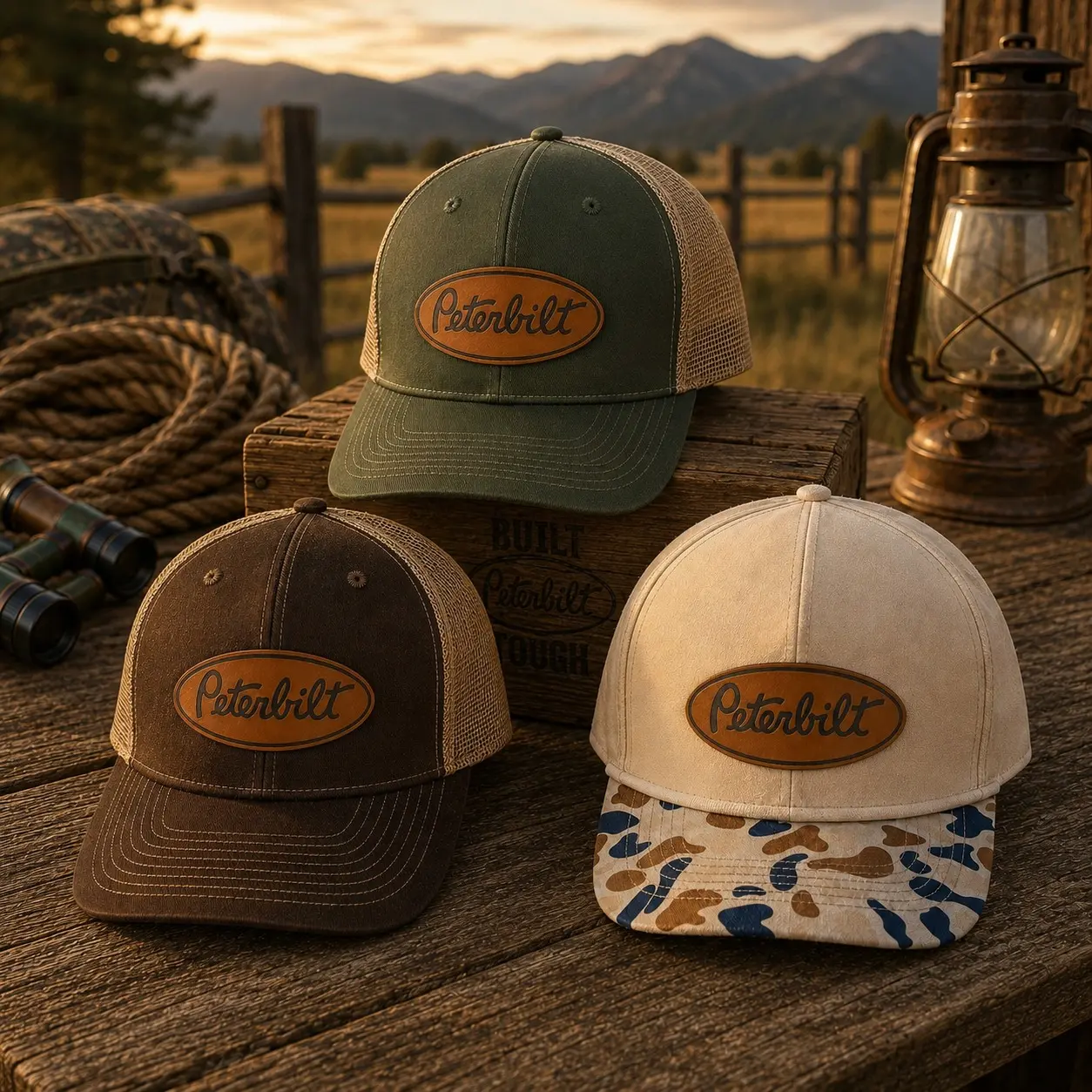 Peterbilt Leather Patch Trucker Hat for Men, Semi Truck Snapback Cap, Diesel Driver Mesh Hat, Trucker Gift Collection