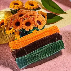 300 Twisted Stems for DIY Sunflower Bouquet Handcraft Materials Decorative