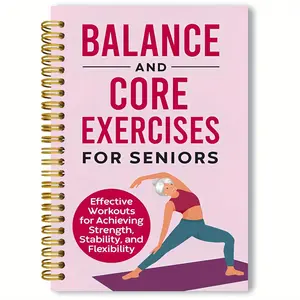 1pc 5.5x8.3in Yoga Posture Exercise Book for Seniors - Spiral Bound Workout Guide with Yoga Poses, Pilates Exercises, Core Strengthening, Balance-Ideal for Home Gym, Yoga Studio, or Senior Fitness Classes - Perfect Gift for Yoga & Pilates Enthusiasts
