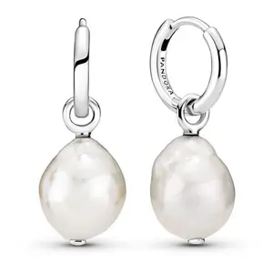 Pandora Freshwater Cultured Baroque Pearl Hoop Earrings 299426C01