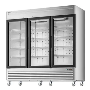Coolski 82 in. 78.2 cu. ft. Auto / Cycle Defrost 3-Glass Door Commercial Reach In Display Upright Freezer in Stainless Steel
