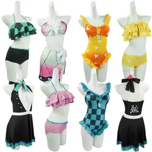 Anime Cosplay Swimsuit Shinobu Kimetsu no Yaiba Tanjiro Nezuko Bathing Suit for Pool Beach Party Halloween Costume