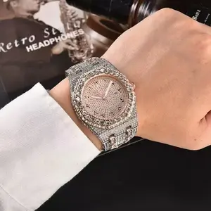 High quality iced out  wrist watch automatic waterproof bling bling