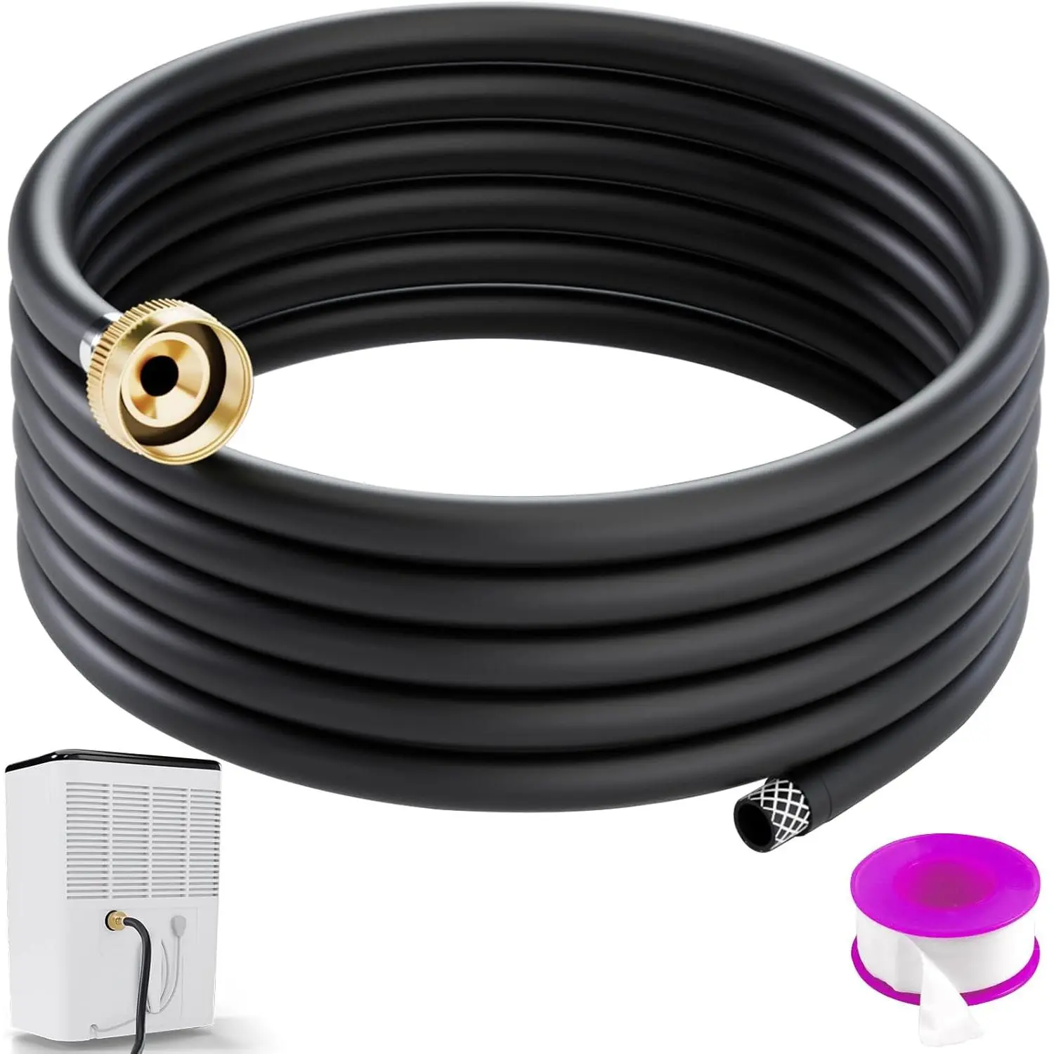 13FT Dehumidifier Drain Hose 3/4" FHT,Leakproof Dehumidifier Hose with Rustproof Durable Connector,Thickened drain hose for dehumidifier indoor,Perfectly Compatible with  Brands of Dehumidifiers