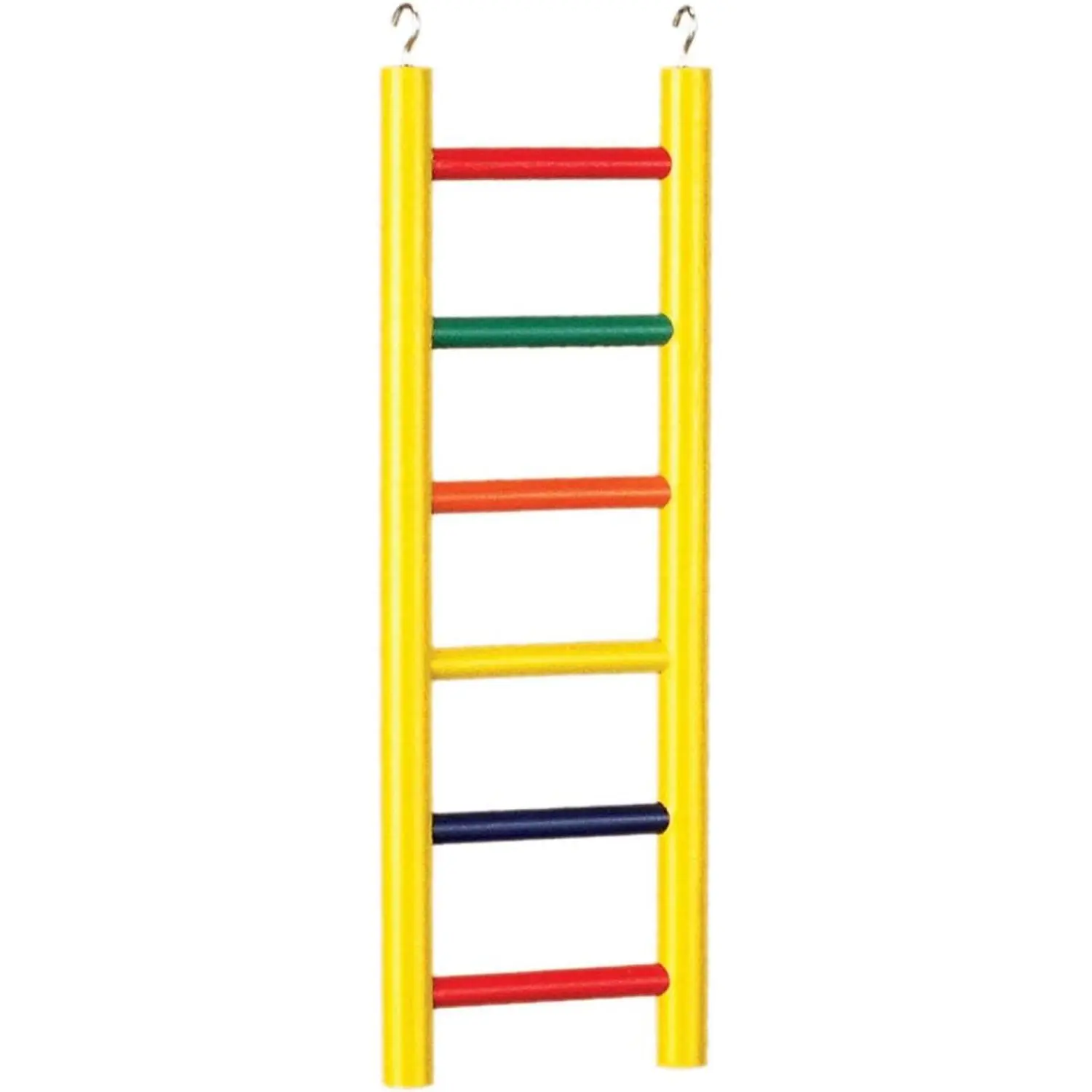 Carpenter Creations BPV01135 Hardwood Bird Ladder - 6-Rung, 12-Inch Model with Varying Colors for Home Supplies, Party Gifts, 6 Rungs, Colors Vary