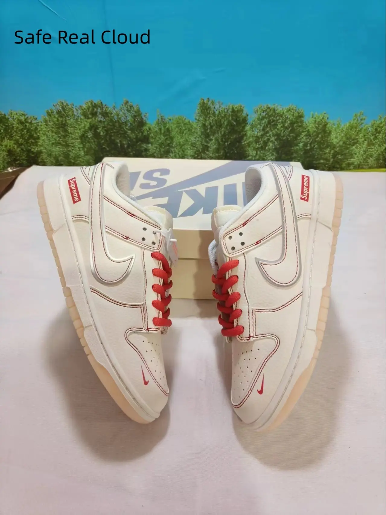 Off White Red Stitch Grain Leather Low Top Gum Transparent Outsole Retro Skate Sneakers