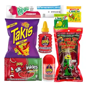 Tiktok Chamoy Pickle Kit With Fruit-Roll-up & Chips, Includes Lucas Gusano, Skwinkles Salsagheti & More by Ma Lit Candy (Big Tex Chamoy Pickle)