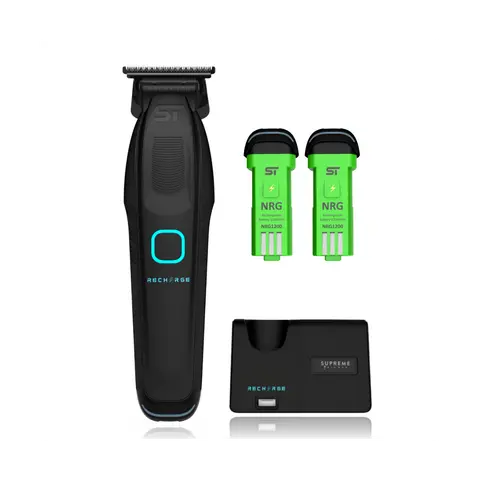 Supreme Trimmer RECHARGE Zero Gap Hair Trimmer – 8,000 RPM, Swappable Battery, 3-Way Charging