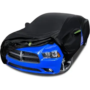 Car Cover Custom Fit for Dodge Charger 2006-2025, Waterproof All Weather Full Exterior Cover Rain Sun Hail Protector Car Cover with Door Zipper