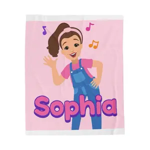 Cute cartoon plush blanket for girls with customizable names