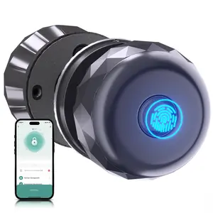 Smart Door Knob 3 in 1 Fingerprint Smart Lock APP Control Keyless Type-C Entry Emergency Charging Biometric Lock for Bedrooms Cloakroom Apartments Hotels