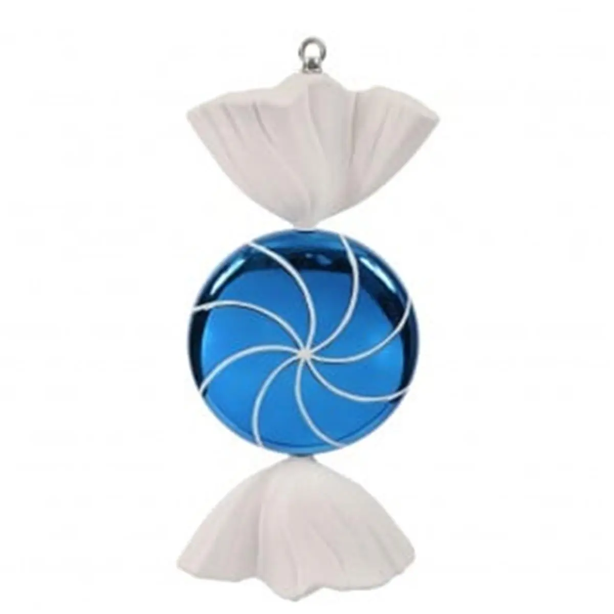 Vickerman 18.5 in. Oversized Blue-White Swirl Lollipop Prop, Festive Candy Decoration for Holiday, Candyland Theme Parties
