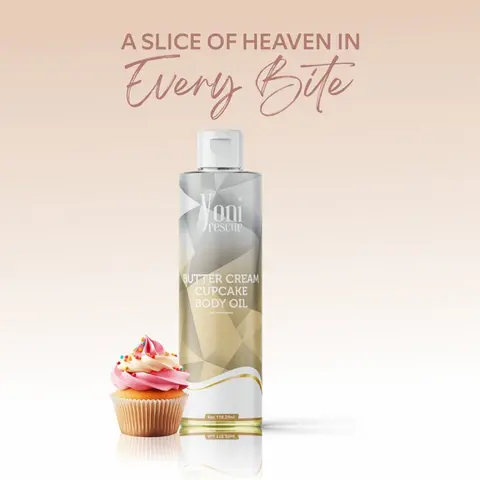 Butter Cream Cupcake Body Oil, 4oz, with Apricot, Jojoba, Avocado Oils & Vitamin E Oil, Fast-Absorbing, Nourishes and Hydrates Skin, Body Care, jasmine and saffron layer Fragrance Moisturizer Hydrating