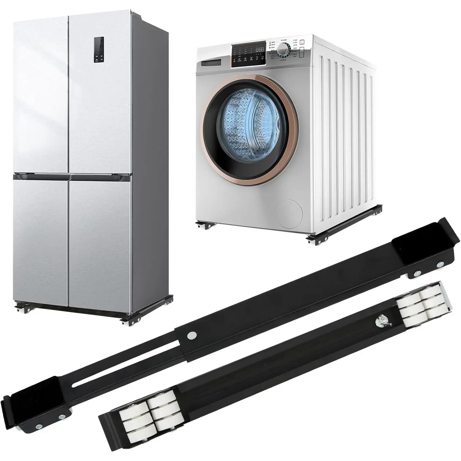 Extendable Appliance Rollers for Washer and Dryer,Mobile Washing Machine Base, Wheels for Appliances Sliders,Heavy Duty Appliance ,Appliance Mover for Refrigerators,Washing Machines