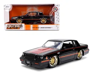 Jada 1:24 1987 Buick Grand National Black with Red Hood and Stripes Bigtime Muscle