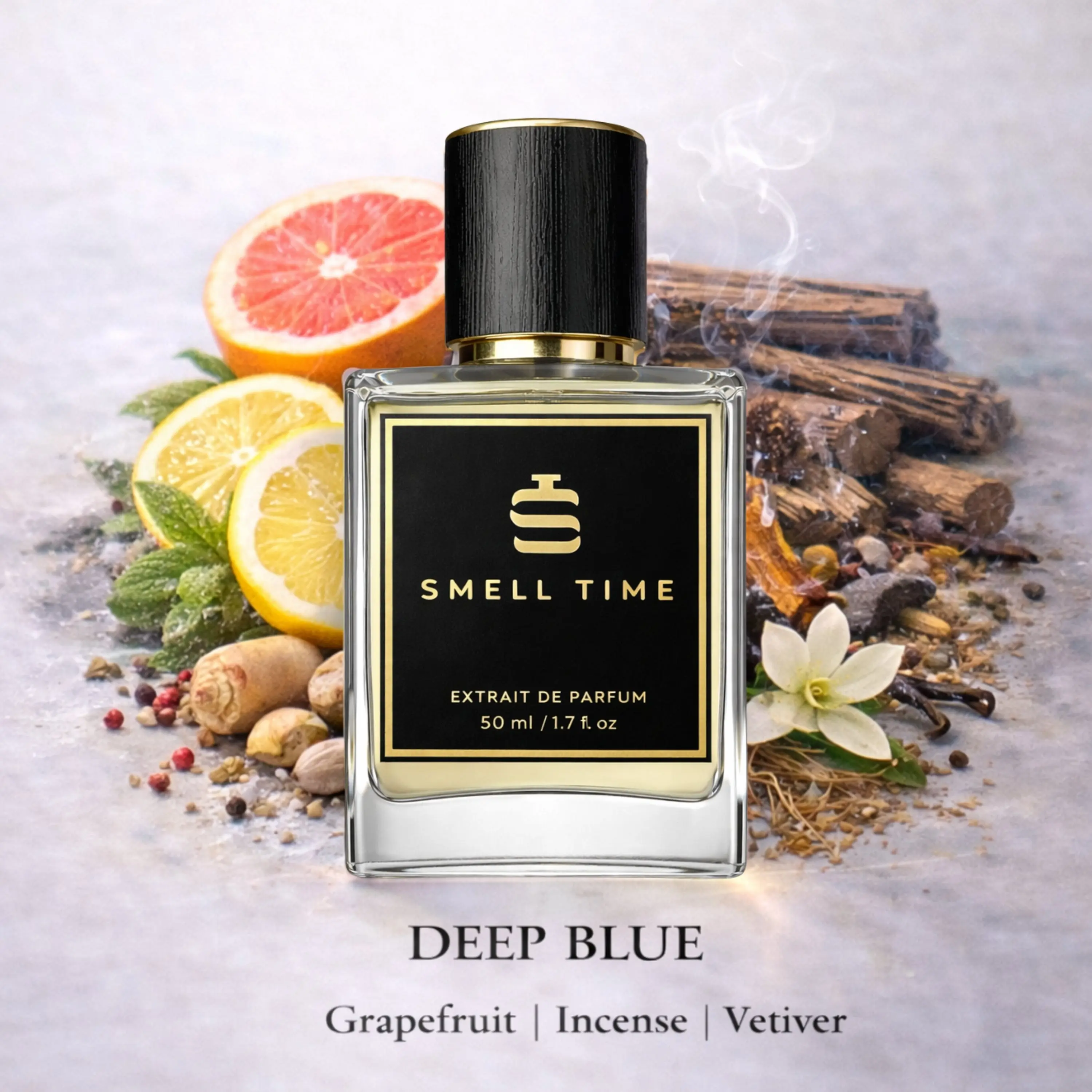 Deep Blue – Fresh Woody Aromatic Extrait de Parfum for Men | Clean, Modern & Long-Lasting Masculine Scent