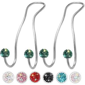 Bling Purse Hook for  Headrest, Upgraded Cute  Seat Hooks for Bag Handbag, Durable Stainless Auto Purse Hanger Holder 2 Pack, Green