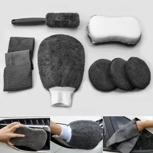 9pcs/set Universal Car Washing Tools | Handheld Brush Sponges Grooming Tool, Car Body Tire Maintenance Tools, Home Auto Motorcycle Accessories