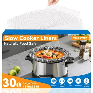 Slow Cooker Liner 13 in x 21 in (approximately 33.0 cm x 53.3 cm), Large Pot Liner Disposable Cooking Bags, BPA-Free Pot Liner Suitable for 3–8 Quart (approximately 33.0 L) Pots, Fits Oval and Round Slow Cookers, Pack of 20