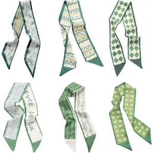 Fashion Scarves for Women, Multifunctional Boho Scarves Headbands Satin Scarf for Bag Hair Accessories (6 Pack)