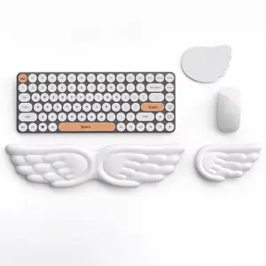 Angel Wings Shaped Keyboard Mouse Wrist Rest Memory Foam Anti-slip Silicone Ergonomic Wrist Guard Table Mat Mouse Keyboard Pad